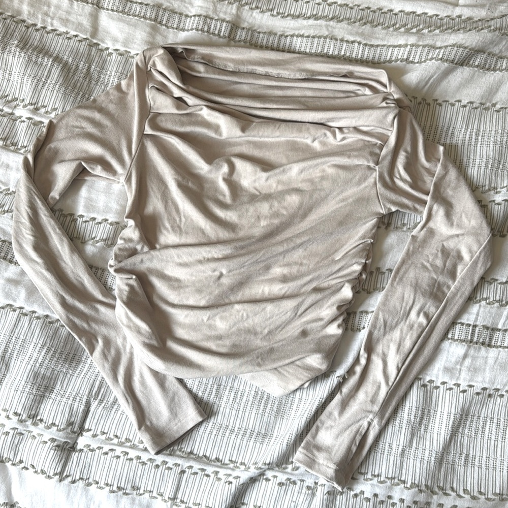 Scrunched off the shoulder top